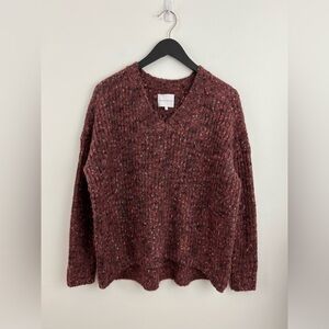 SECOND FEMALE  v neck speckled flecked melange sweater. Size L